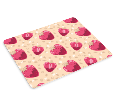 Podložka pod myš so vzorom roztomilé jahodové srdiečka - Tenstickers