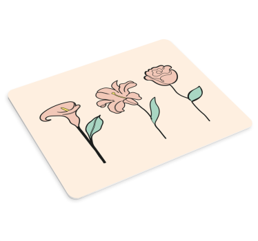 Originálna podložka pod myš kvetinová elegancia trio - Tenstickers