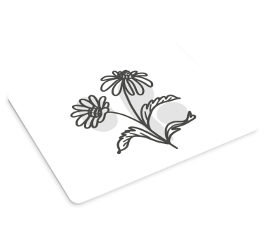 Skupina kvetov sedmokrásky čiarová grafika viac podložka pod myš - Tenstickers
