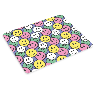 Podložka pod myš so vzorom farebné usmievavé tváre - Tenstickers