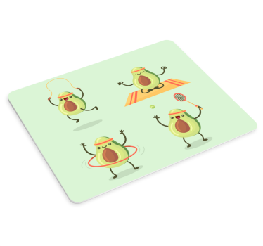 Originálna podložka pod myš hravé avokádové postavičky - Tenstickers