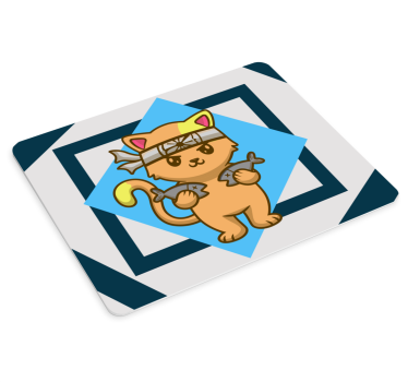 Anime podložka pod myš roztomilý mačací bojovník - Tenstickers