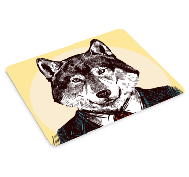 Originálna podložka pod myš elegantný portrét vlka - Tenstickers