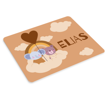 Podložka pod myš s menom farební zvierací priatelia - Tenstickers