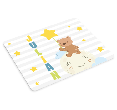 Podložka pod myš s menom medveď s hviezdou - Tenstickers