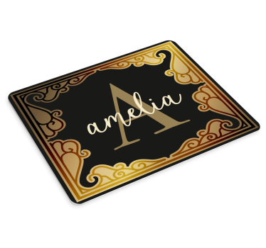Podložka pod myš s menom elegantný monogramový dizajn - Tenstickers