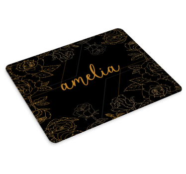 Podložka pod myš s menom elegantná kvetinová personalizácia - Tenstickers