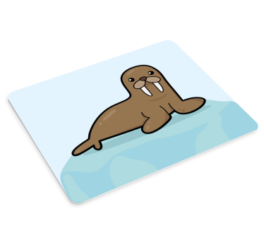 Kreslený mrož s modrým pozadím originálna podložka pod myš - Tenstickers