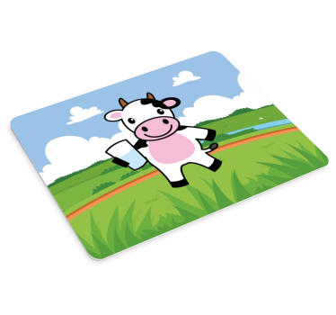 šťastná kreslená krava originálna podložka pod myš - Tenstickers