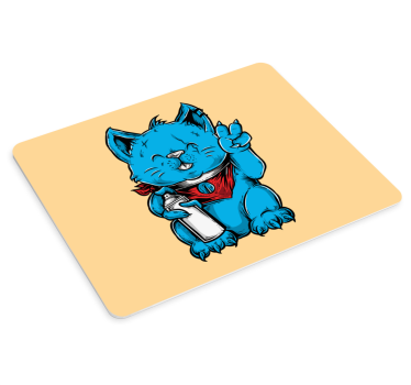 Kreslená mačka s náušnicou originálna podložka pod myš - Tenstickers