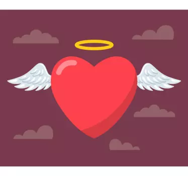 Originálna podložka pod myš srdce s krídlami - Tenstickers
