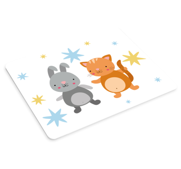 Dve šťastné malé kreslené zvieratká originálna podložka pod myš - Tenstickers