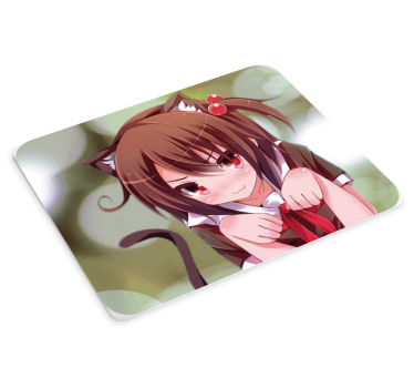 Roztomilá usmievavá mačacia dáma anime podložka pod myš - Tenstickers