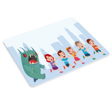 Herná podložka pod myš deti utečú pred monštrom - Tenstickers
