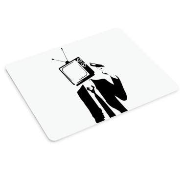 Herná podložka pod myš s obrazom televíznej hlavy - Tenstickers