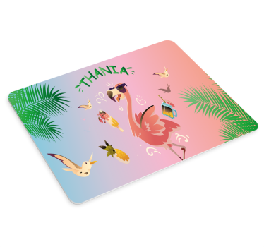 Podložka pod myš s menom tropický plameniak - Tenstickers