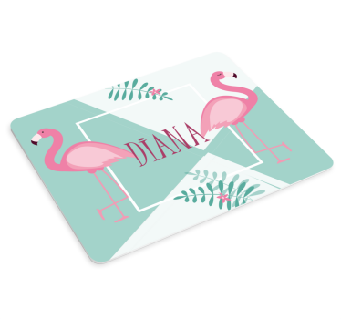 Podložka pod myš plameniaky a meno - Tenstickers
