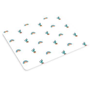 Podložka pod myš so vzorom farebné kaktusové dúhy - Tenstickers