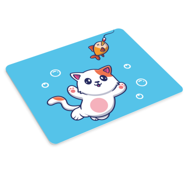 Herná podložka pod myš hravé mačacie rybárčenie - Tenstickers