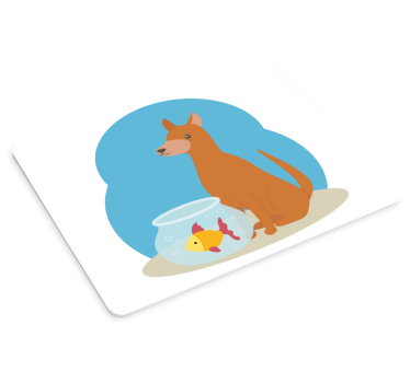 Originálna podložka pod myš hravý pes pri rybkách - Tenstickers