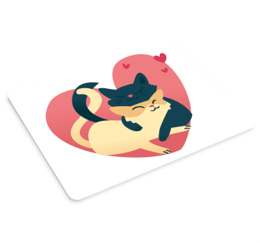 Originálna podložka pod myš hravé mačacie objatie - Tenstickers