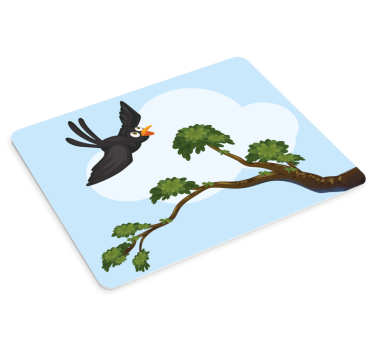Kreslený vták lietajúci originálna podložka pod myš - Tenstickers