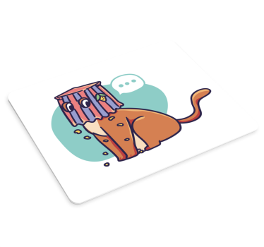 Originálna podložka pod myš s vtipnou mačacou ilustráciou - Tenstickers
