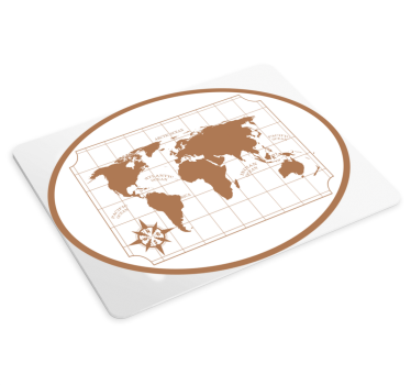 Podložka pod myš mapa sveta s kompasom - Tenstickers