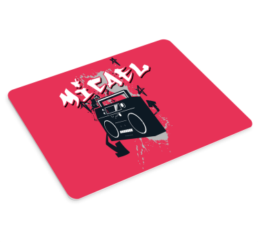 Herná podložka pod myš s retro boombox grafikou - Tenstickers