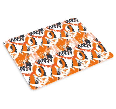 Podložka pod myš so vzorom abstraktné oranžové tvary - Tenstickers