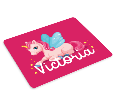 Podložka pod myš s menom s roztomilým dizajnom jednorožca - Tenstickers