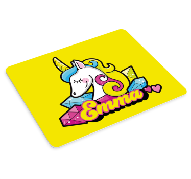 Podložka pod myš s menom s jednorohom v dizajne - Tenstickers