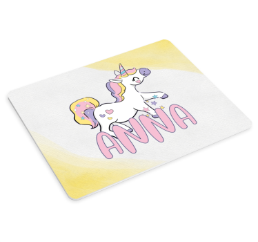 Podložka pod myš s menom s témou jednorožca - Tenstickers