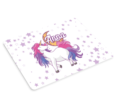 Podložka pod myš s menom hravý dizajn jednorožca - Tenstickers