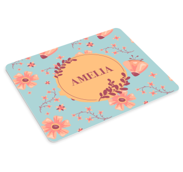 Podložka pod myš s menom botanický personalizovaný akcent - Tenstickers