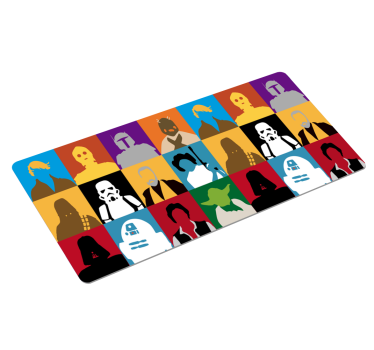 Herná podložka pod myš koláž siluet postáv - Tenstickers