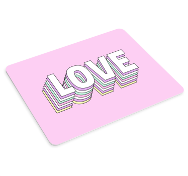 Podložka pod myš s textom farebná láska typografia - Tenstickers