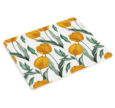 Podložka pod myš so vzorom kvetinové žlté tulipány - Tenstickers