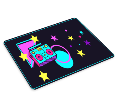 Herná podložka pod myš retro boombox galaxia - Tenstickers