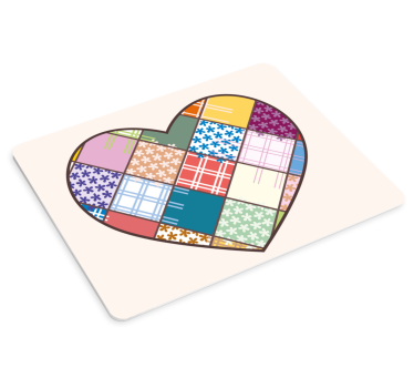 Podložka pod myš so vzorom srdcovej patchworkovej látky - Tenstickers