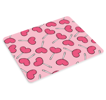 Podložka pod myš so vzorom srdiečkových lízatiek - Tenstickers