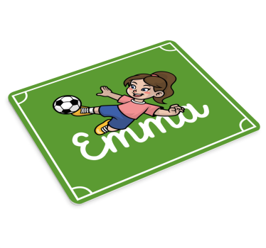 Podložka pod myš s menom dievča kopajúce loptu - Tenstickers