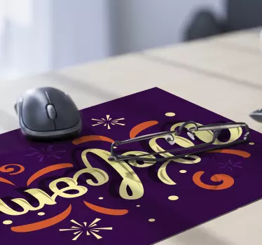 Podložka pod myš s menom vitajte štýlový text - Tenstickers
