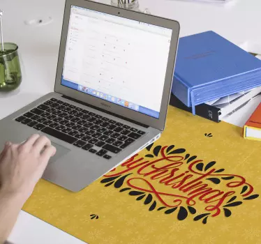 Podložka pod myš vianoce s veselou typografiou - Tenstickers