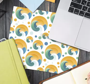 Podložka pod myš so vzorom farebné vlnové motívy - Tenstickers