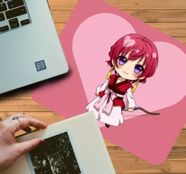 Anime podložka pod myš chibi postava srdiečko - Tenstickers