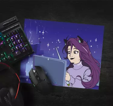 Anime podložka pod myš dievča s tabletom - Tenstickers