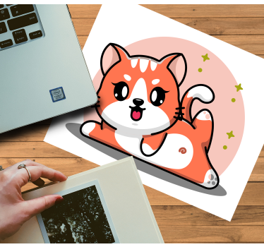 Anime podložka pod myš hravá mačka - Tenstickers