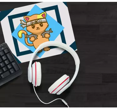 Anime podložka pod myš roztomilý mačací bojovník - Tenstickers