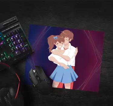 Anime podložka pod myš roztomilý pár v objatí - Tenstickers